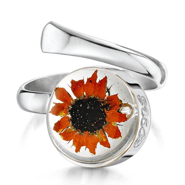 Justerbar silverring - Solros - Rund. för wholesale av Shrieking Violet