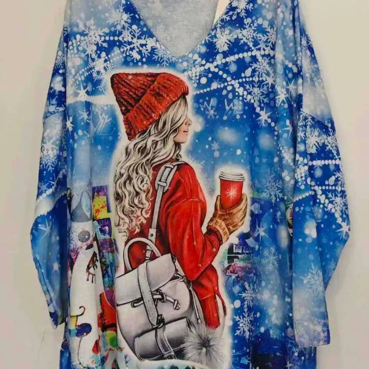 POLBP Italian Cozy Blue Lady Sweater One Size LOOWIE for wholesale by LOOWIE