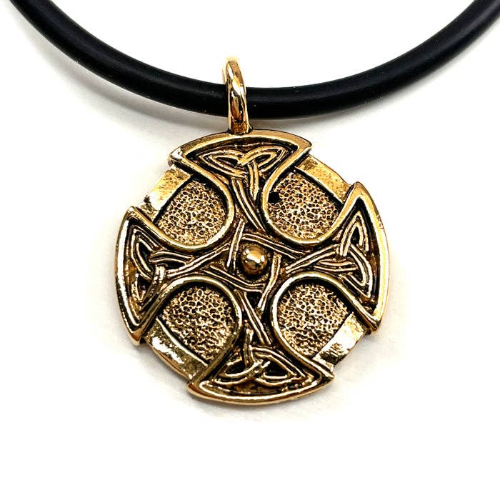 Forgiven Jewelry - Wholesale Pendant/Charm Necklace - Celtic Cross Trinity Gold Shield Pendant Necklace