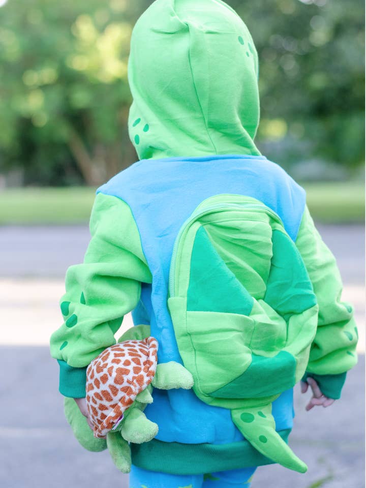 Sea Turtle Toddler and Kids 3D Backpack Hoodie for wholesale by Doodle Pants