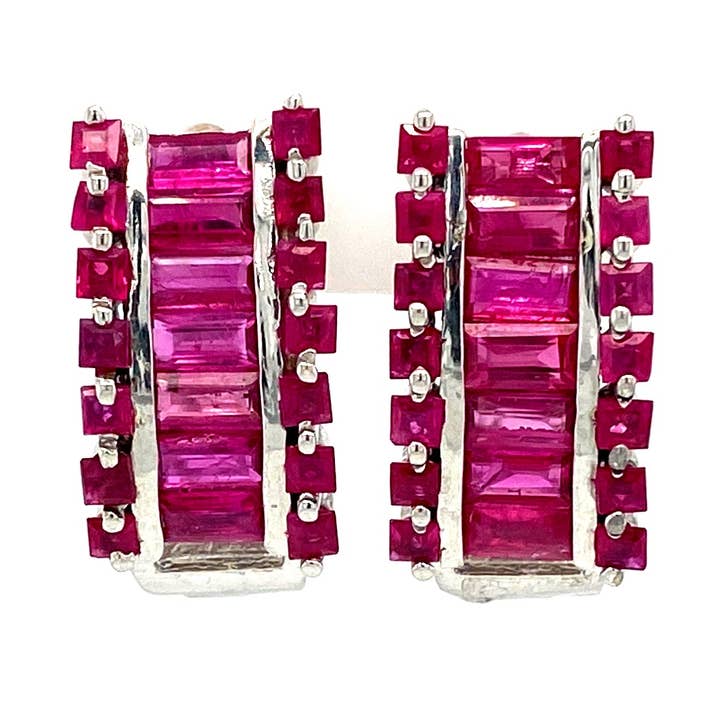 Rubin-Ohrring in 925er Sterlingsilber - KST 58158 für den Großhandel von Kotawala Jewels