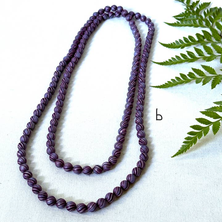 Sophie Silks - Wholesale Beaded/pearl necklace - Silk Bead Tie Dye Long Strand Necklace