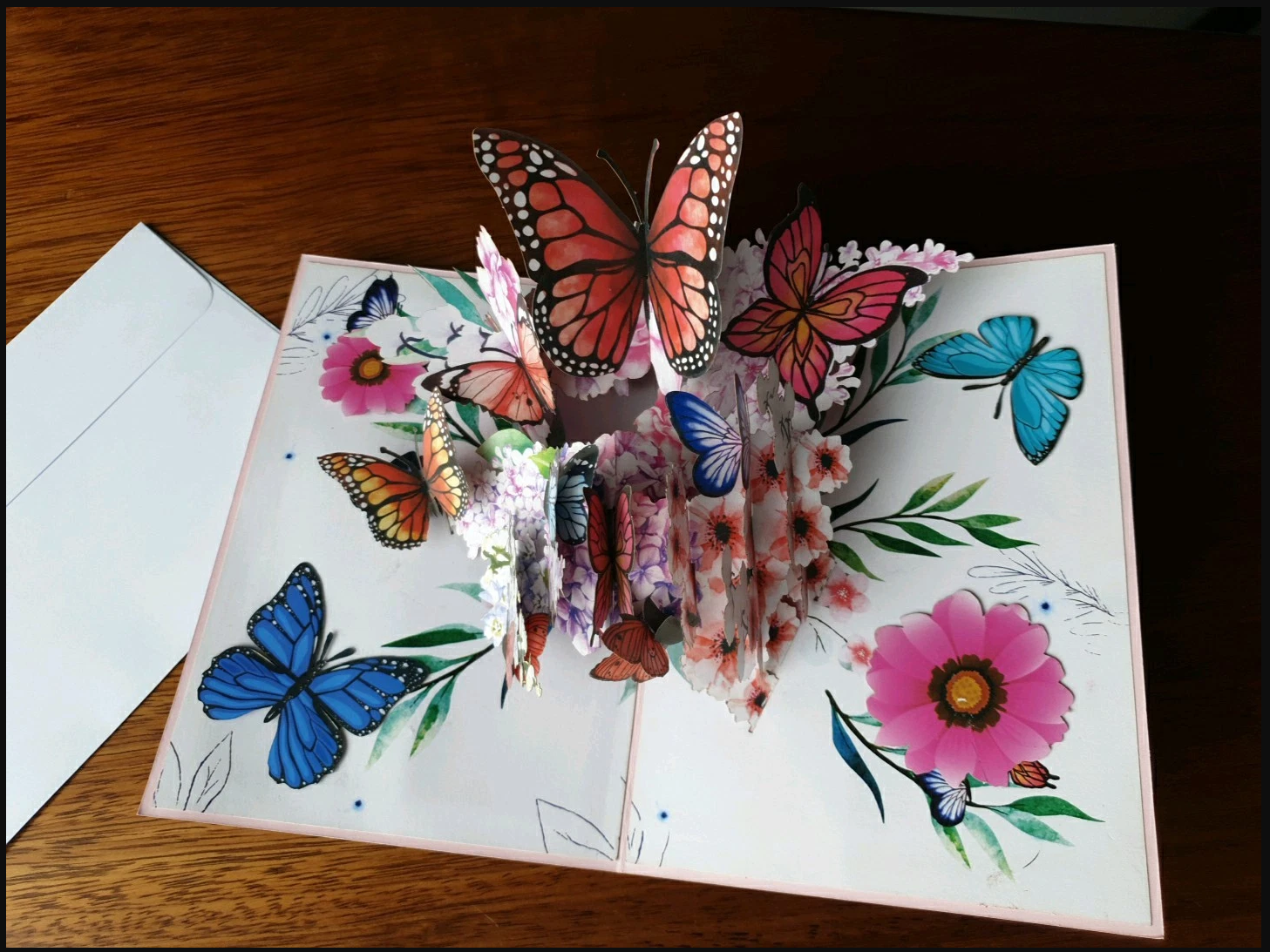 Papier Paradies - Wholesale Everyday Greeting Card - 3D Pop Up Card Butterflies on Flowers Extra1