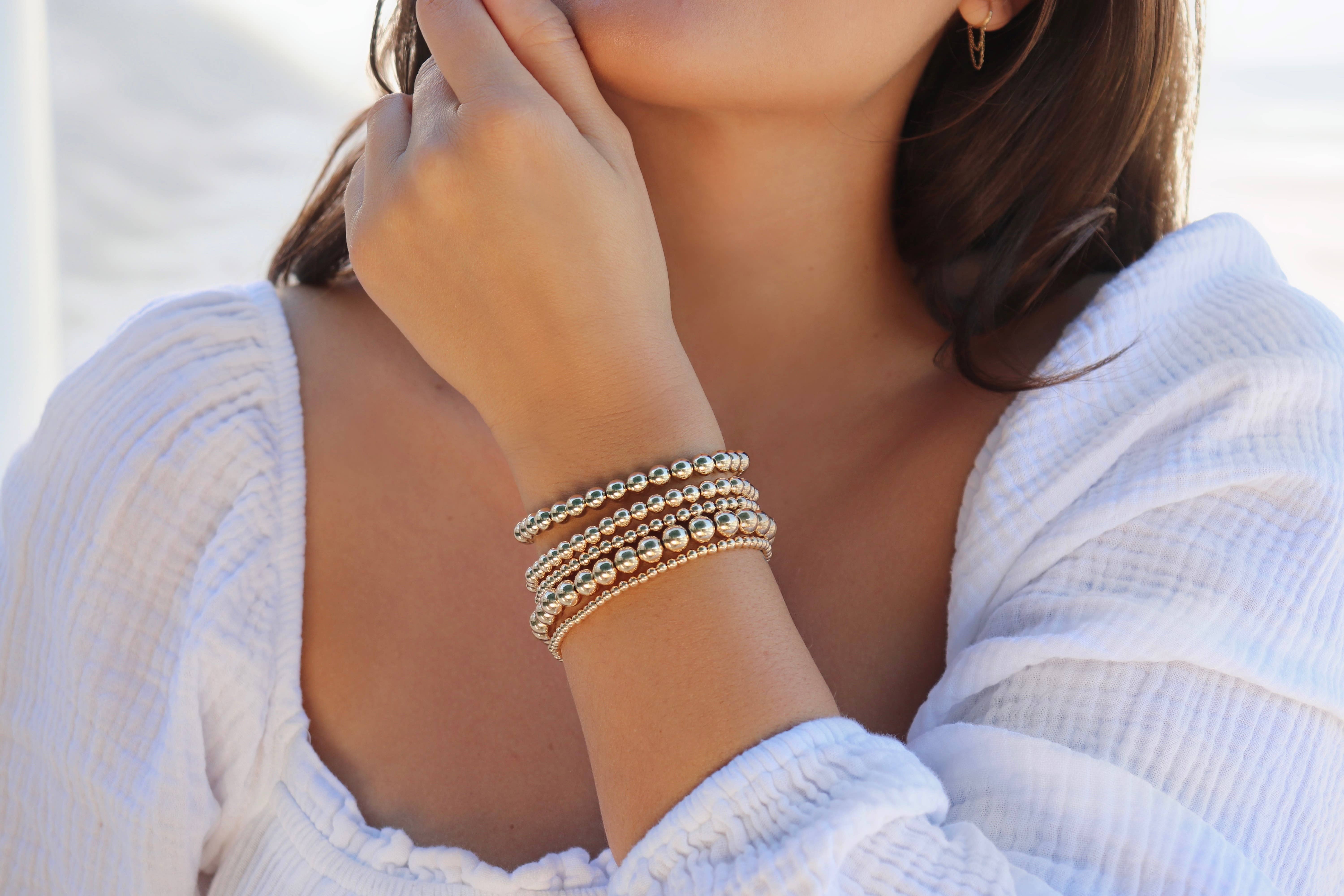 Kaylie Dawn Jewelry - Wholesale Beaded Bracelet - Jane Stretchy Stackable Bracelets in Gold Filled or Silver12