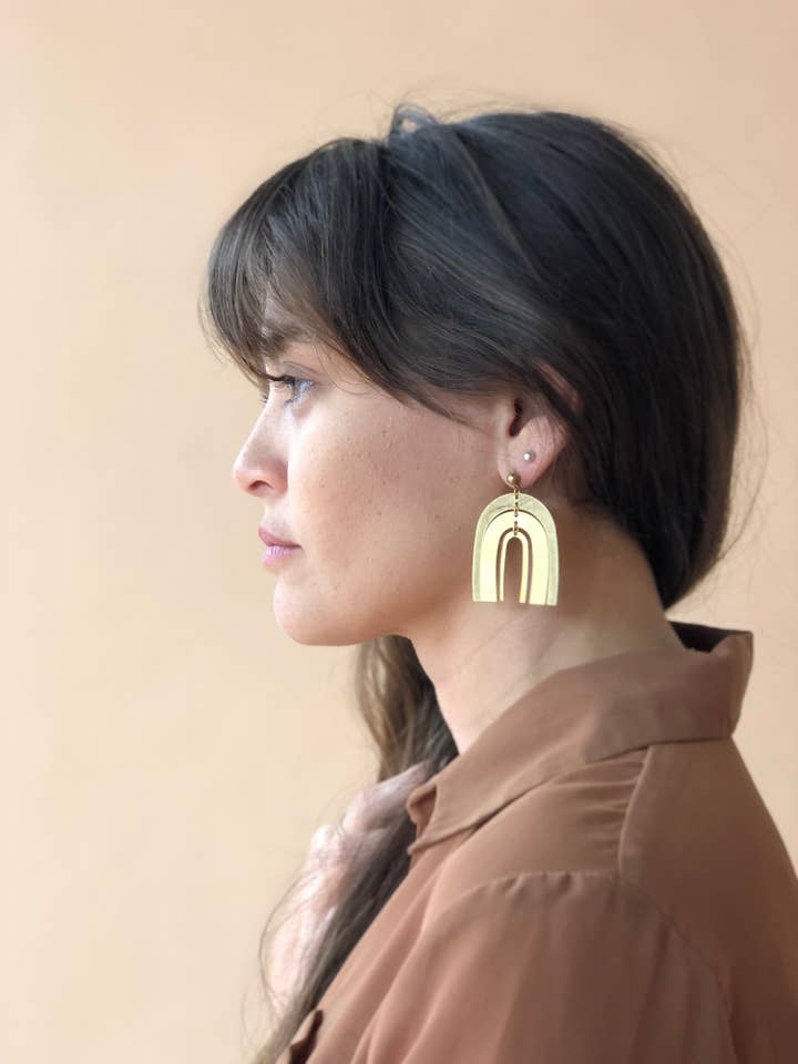 Brass Rainbow Earrings for wholesale by isiko