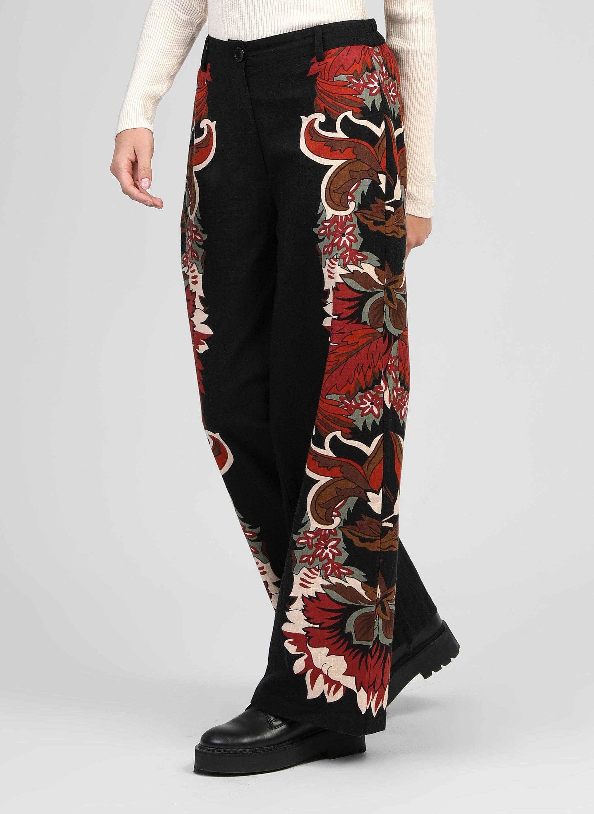 An'ge – Calças - Mulher por atacado – CALÇAS ROSSITA pachama preto4