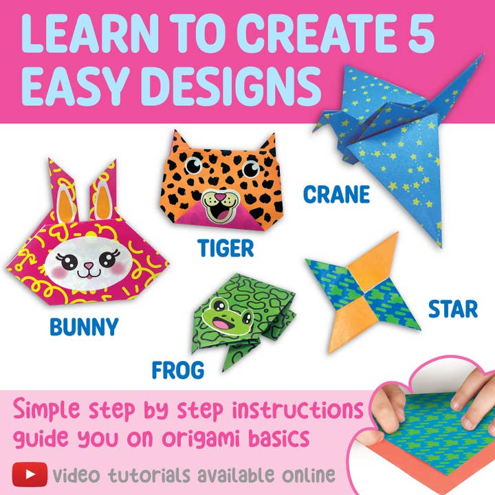 Faber-Castell / Creativity for Kids - Wholesale DIY Craft Kit - Kids - Neon Origami Mini Kit - DIY Craft for Kids