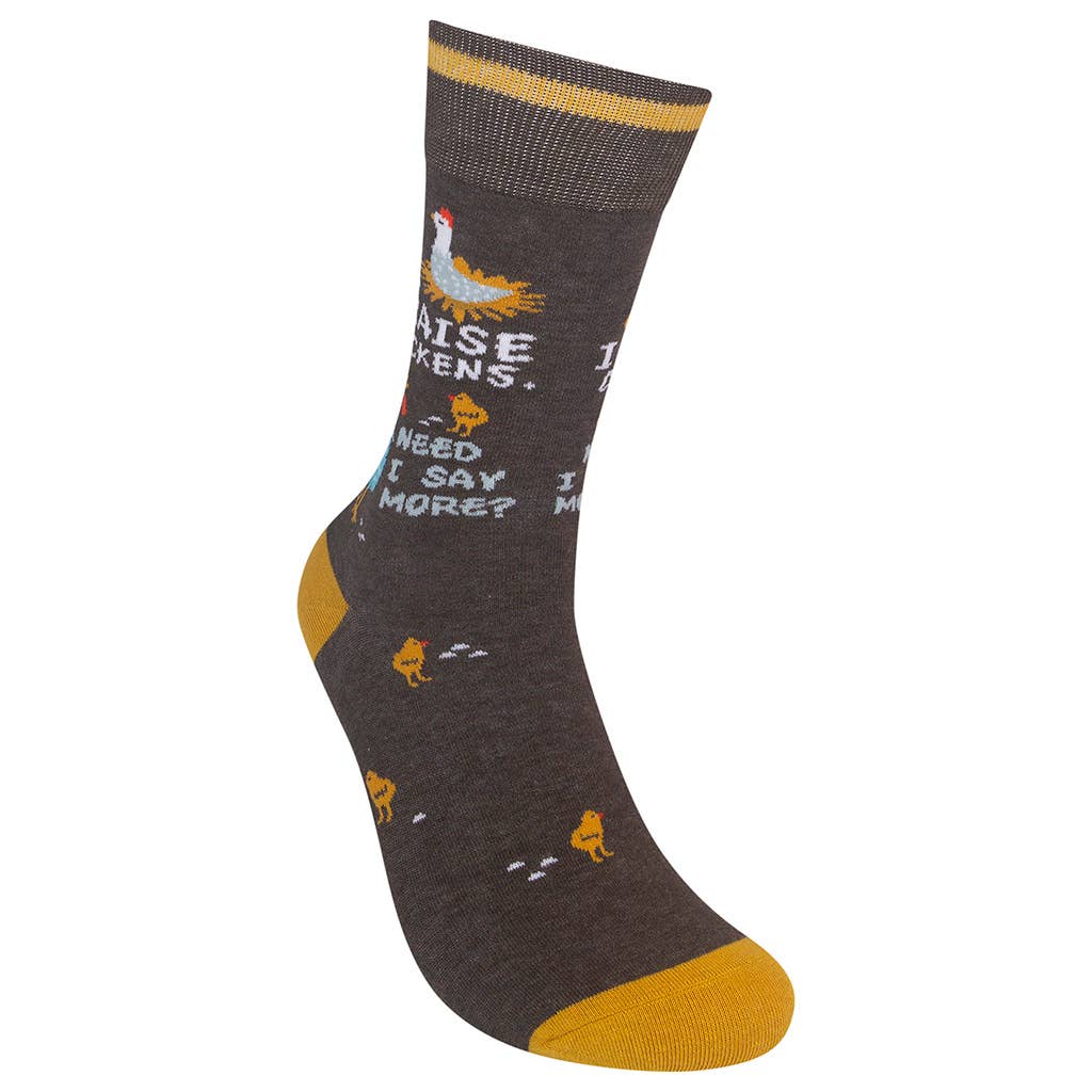 Funatic - About Face Designs - Nice Enough Merch Co - Wholesale Socks - Unisex - I Raise Chickens, Need I Say More | Funatic1
