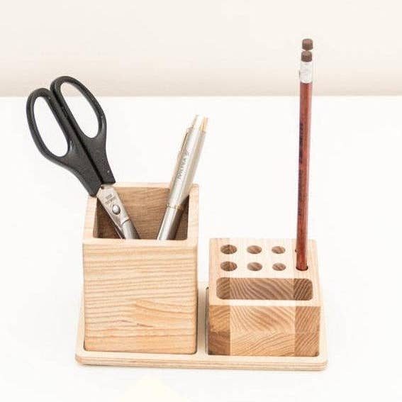 Wooden desk organizer - 2 piece desk organizer for wholesale by PromiDesign