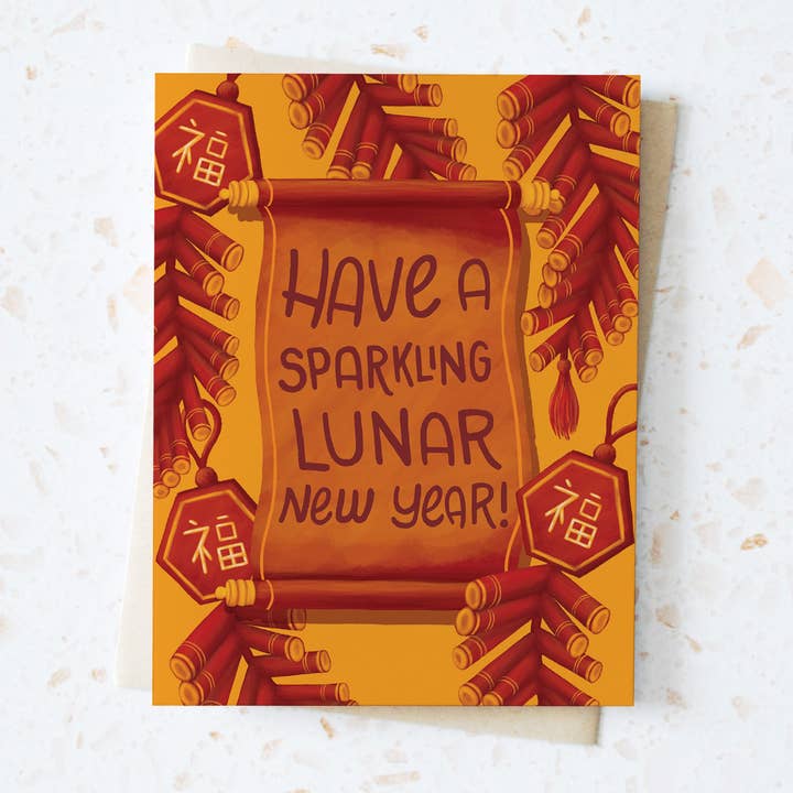 Lunar nyårs gratulationskort - smällare för wholesale av Hop & Flop