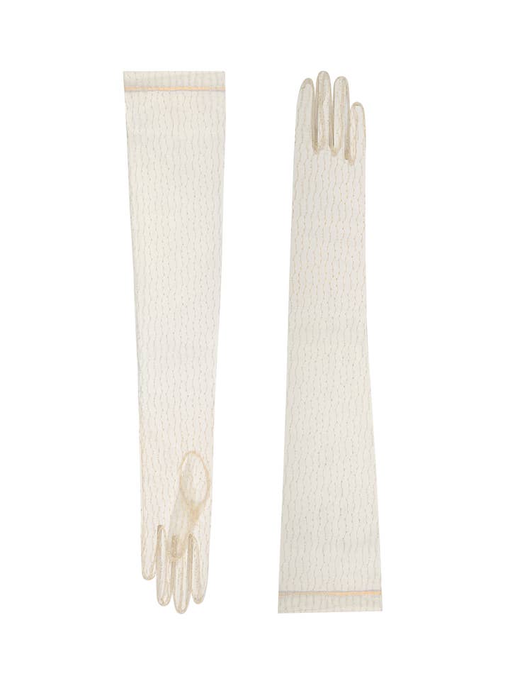 (202) Opera Formell nätbroderi Polyester Damhandskar för wholesale av AMATO NEWYORK Carolina Amato