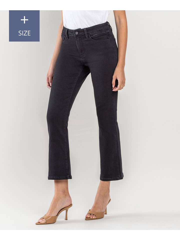 REFINAR JEANS ACAMPANADOS DE TALLE ALTO DE TALLA GRANDE LV1170-P de venta al por mayor en Faire2