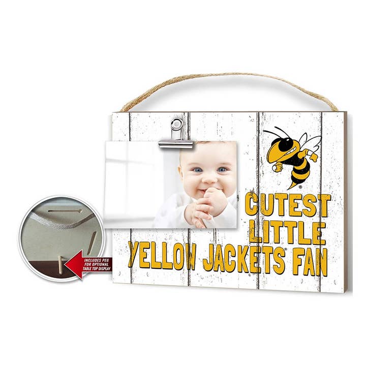 Cutest Little Weathered Photo Frame Georgia Tech Yellow Jack for wholesale by KH Sports Fan