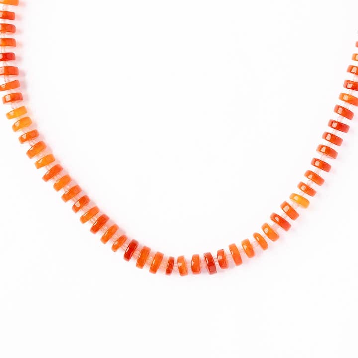 Vivianne Carnelian With Rose Quartz Necklace 18" for wholesale by INK + ALLOY