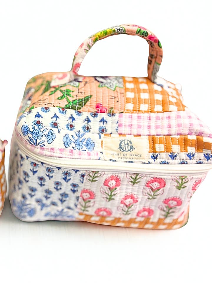 Quilted Cosmetic Bags | Set of 3 | Lila Chapelle for wholesale by Heart of Grace