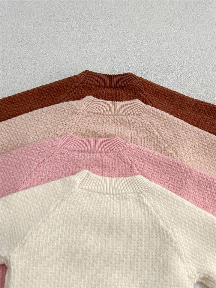 MyKids-USA® - Wholesale Knit Sweater - Baby - Baby Girl 4 Colors Solid Knitting Sweater Round Collar Pullover6