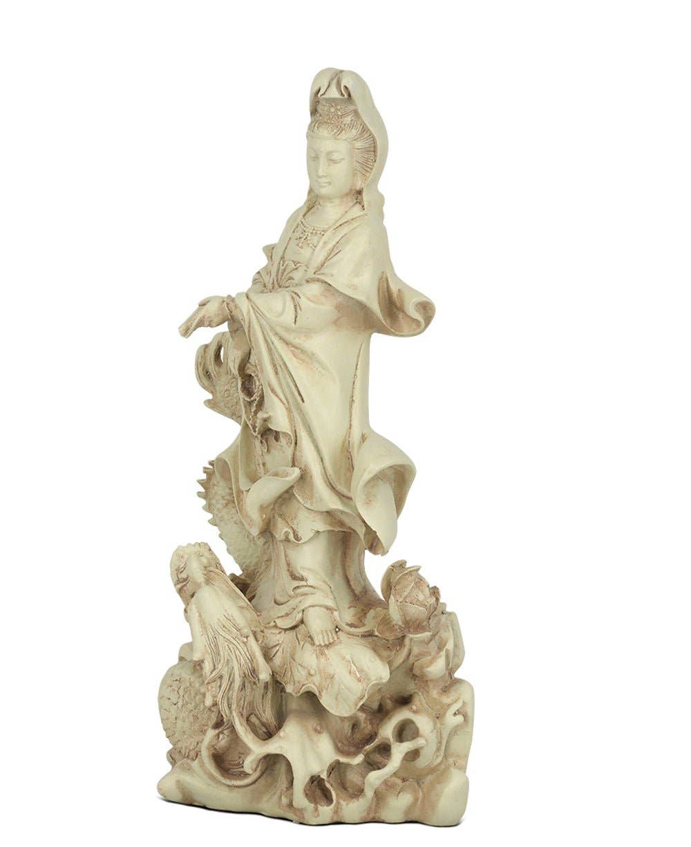 Buddha Groove – wholesale Decorative figurine – Kuan Yin on Dragon Statue1