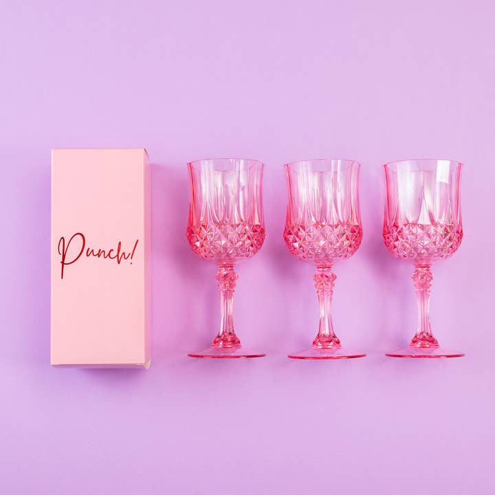 Party by PUNCH! - Wholesale Disposable Cup - Pink Plastic Princess Goblet & Branded Box