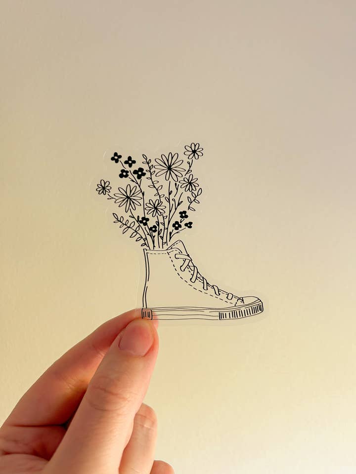 autocollant floral Converse pour la vente par gentle wolf collection