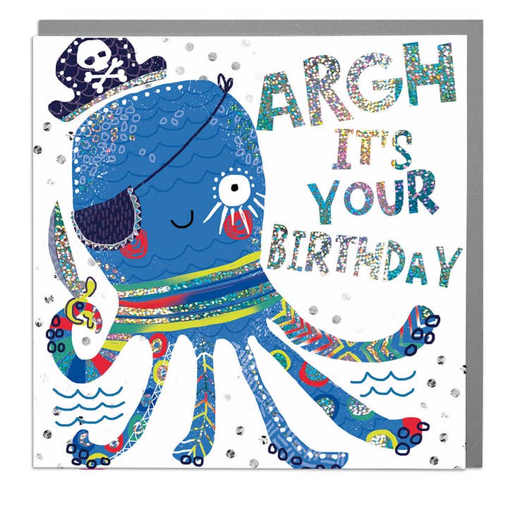 Octopus Happy Birthday Card by Lola Design for wholesale by Lola Design Ltd
