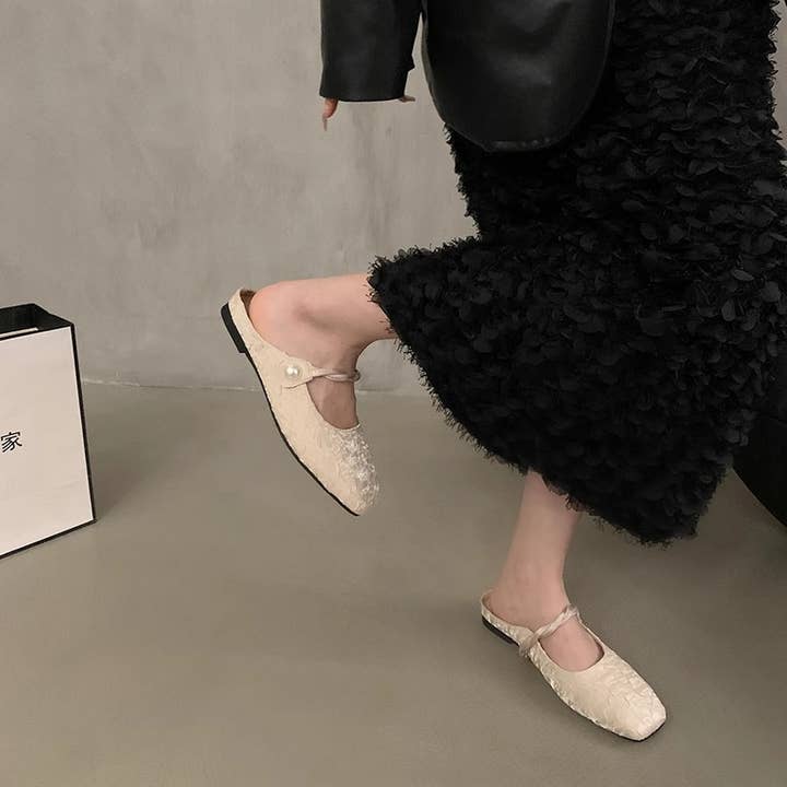 ACCITY - Wholesale Flats - Women's - Silver Open-Toe Slip-On Flat Sandals for Women_CWSHF00649