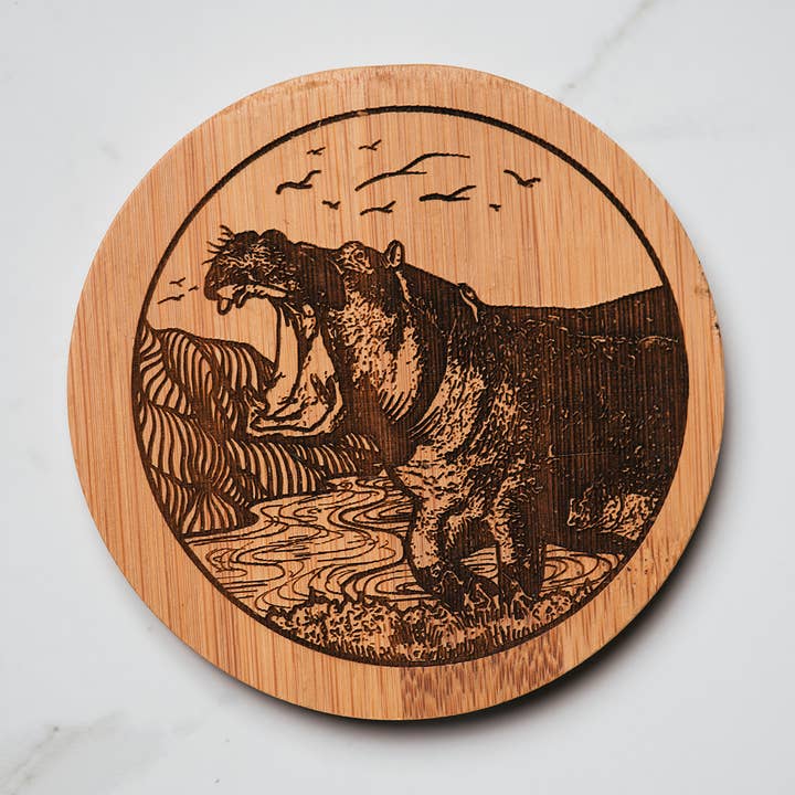 Sottobicchiere Hippo per la vendita all'ingrosso da parte di Dom Chi Designs