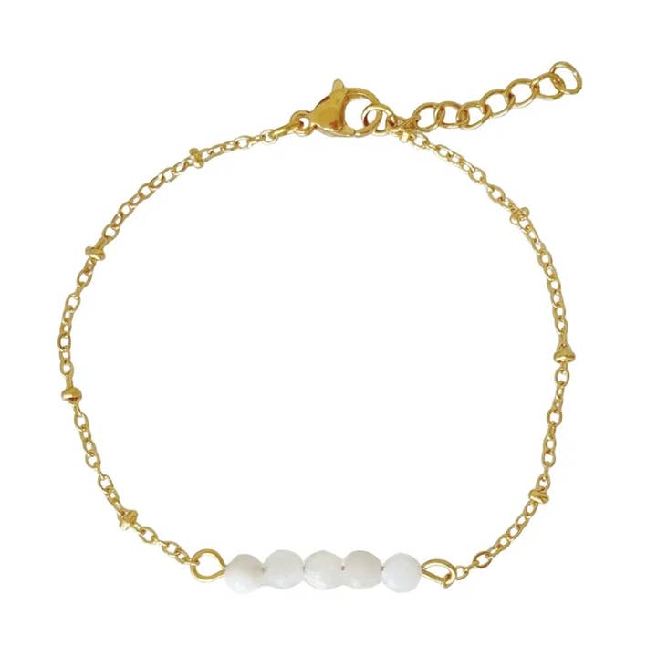 Bracelet Pierre de Lune Facettée - Or pour la vente par Saint Clairmont