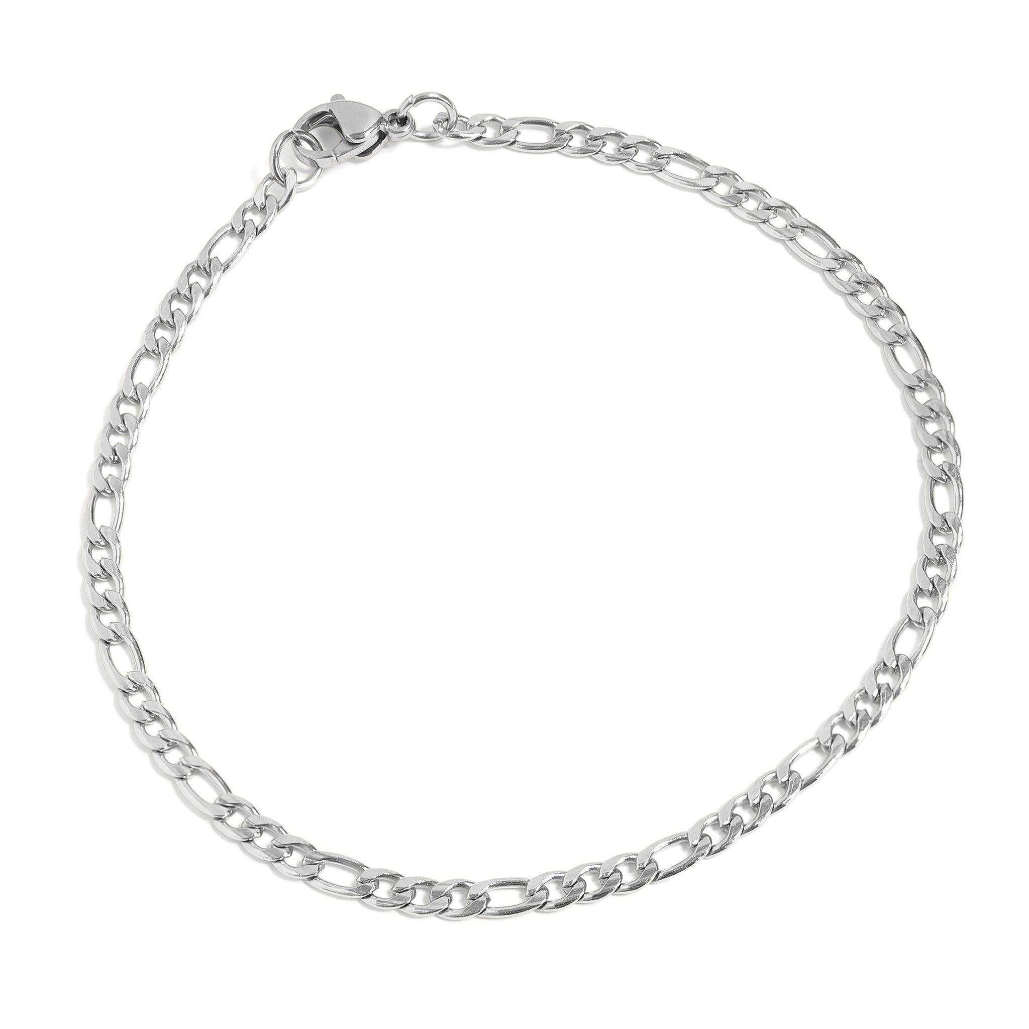 WJW - Wholesale Link & Chain Bracelet - Stainless Steel Figaro Chain Bracelet4