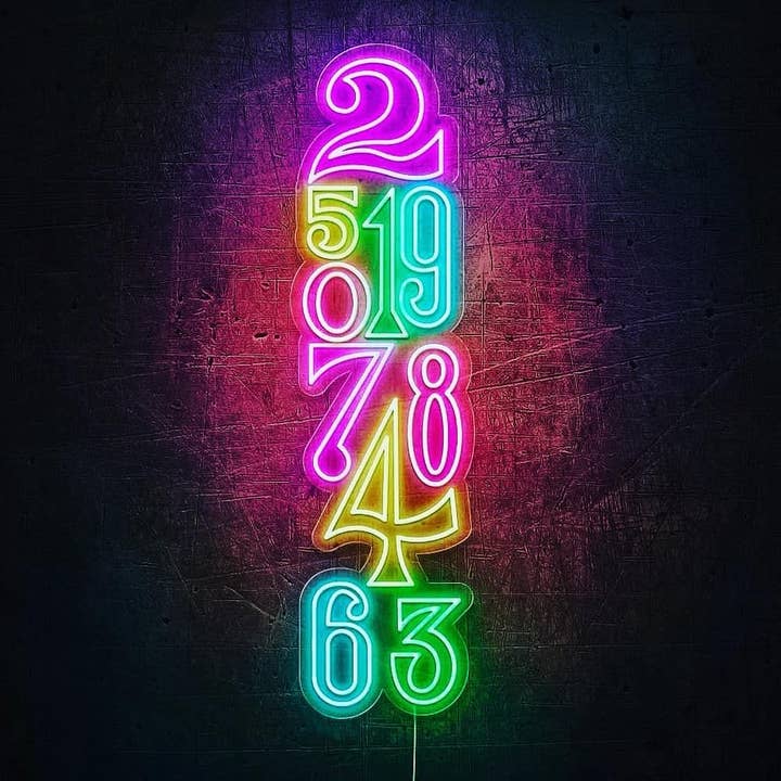 Numbers Neon Sign for wholesale by Aoos Custom