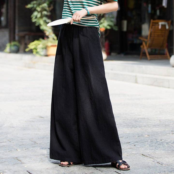 UZ Wholesale Store - Wholesale Pants - Women's - Solid Color Loose Wide Leg Pants