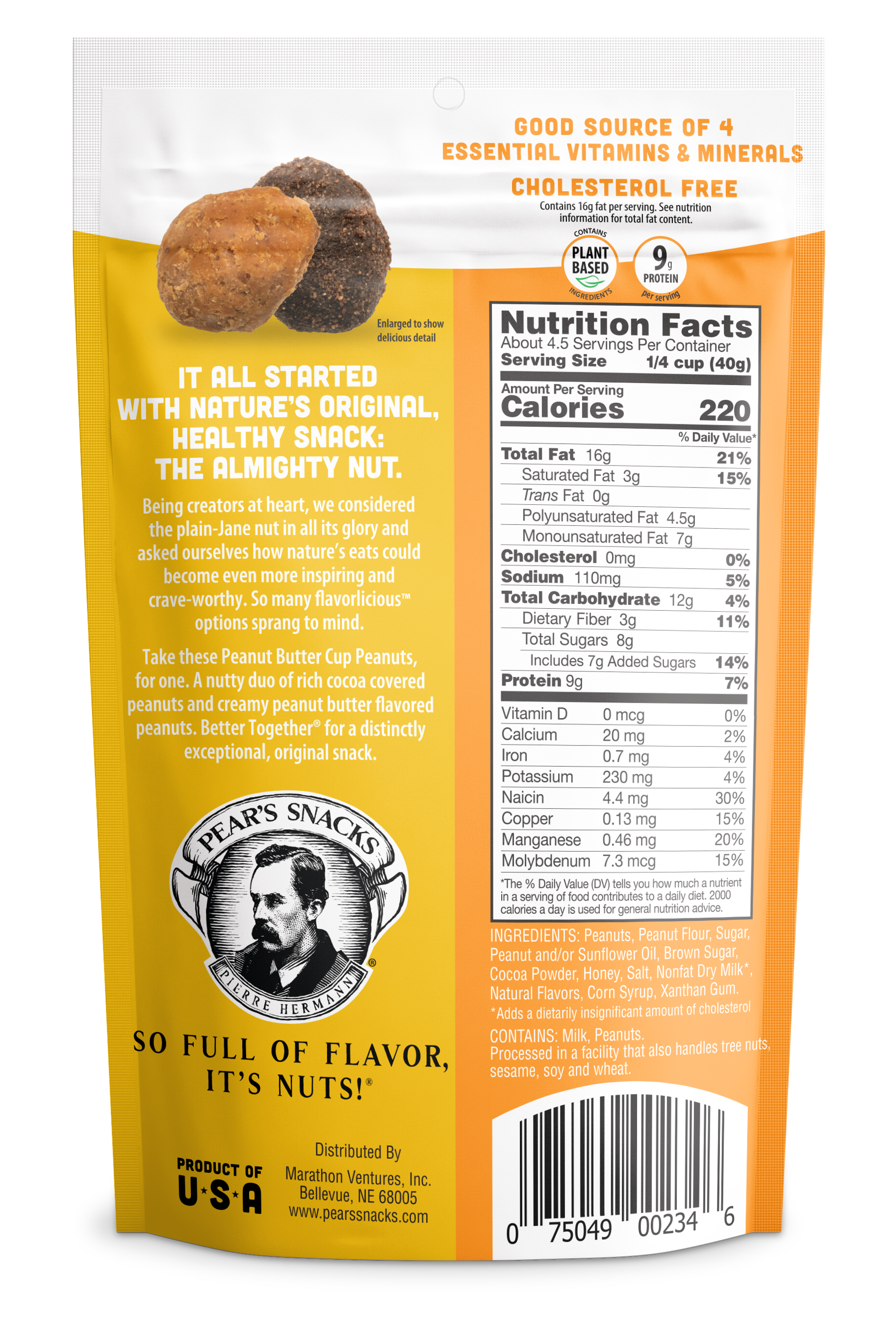 Pear's Snacks - Wholesale Nuts - Peanut Butter Cup Peanuts (5oz x 6)1