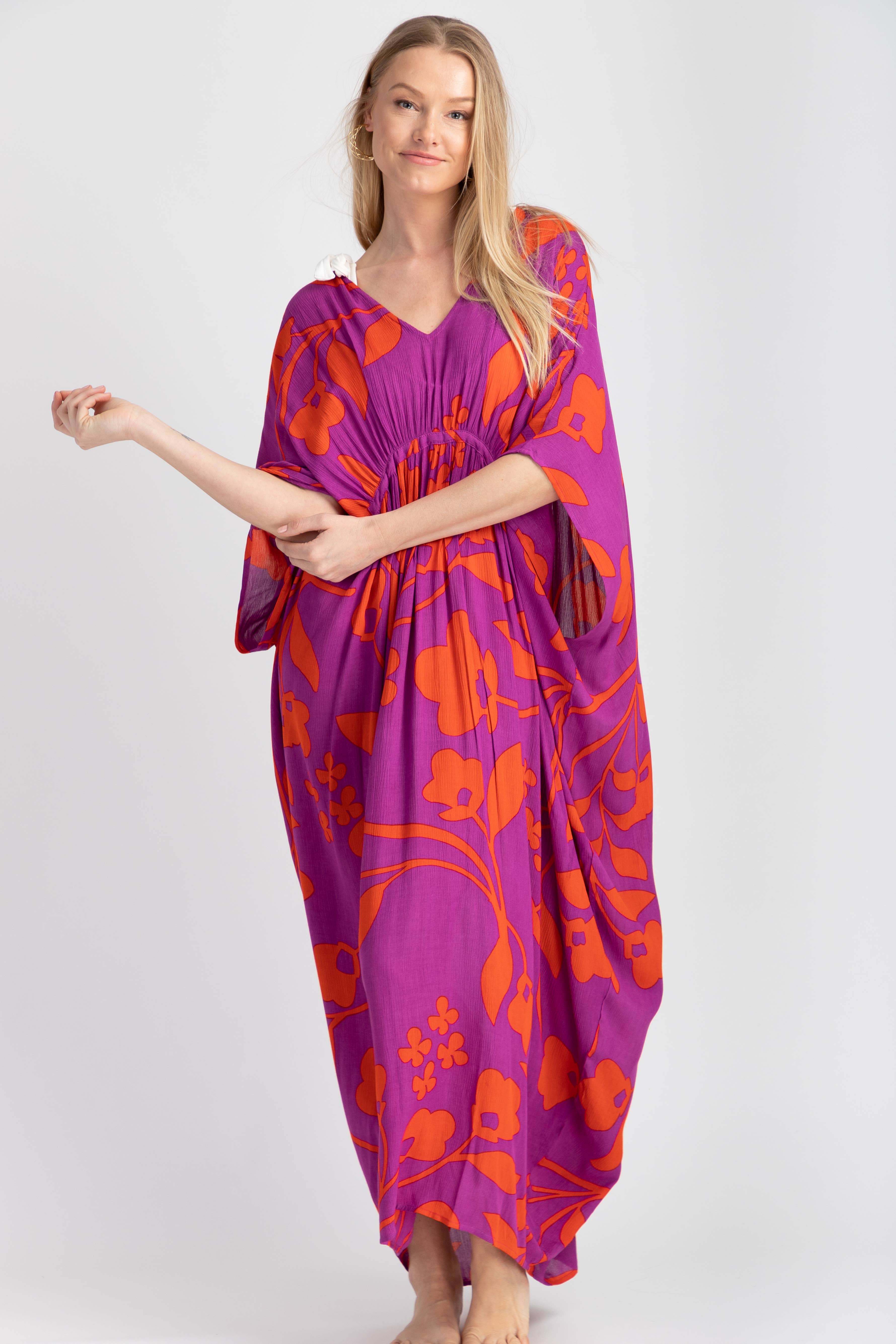 SAACHI - Wholesale Kaftan - Women's - Bold Floral Kaftan Maxi9