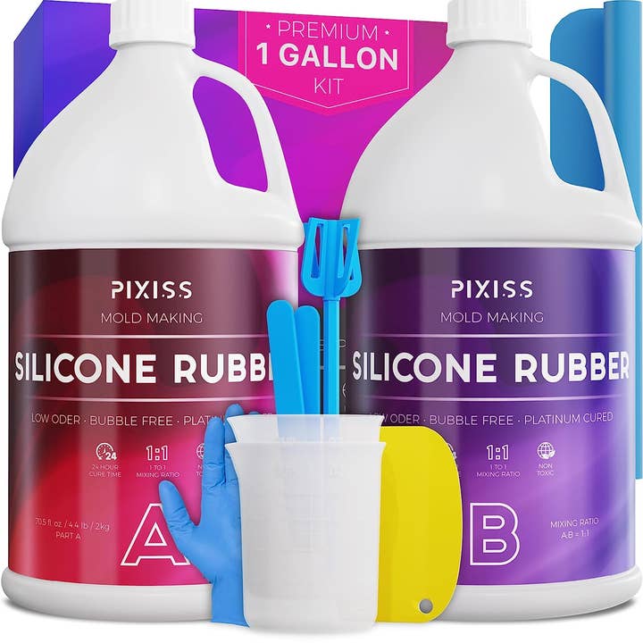 PIXISS Liquid Silicone Rubber for Mold Making - 128oz. Kit for wholesale by Pixiss