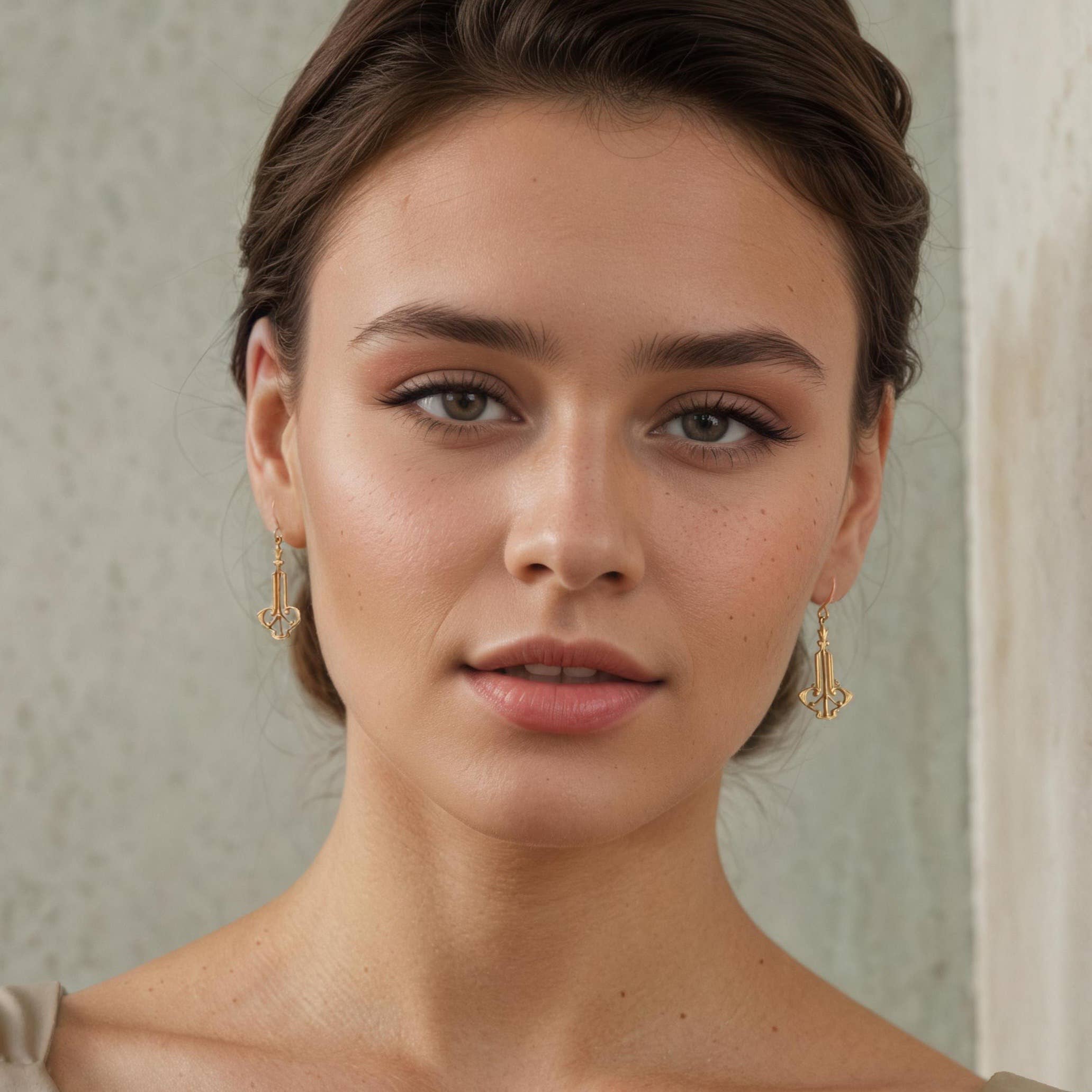 Silk Purse, Sow's Ear - Wholesale Dangle Earrings - Gold Art Deco Harp Earrings1