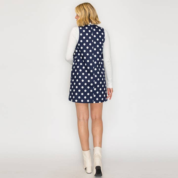 LoveWednesday – wholesale Dress – Women's – I LOVE POLKA DOTS Navy Mini Dress - LWD31906