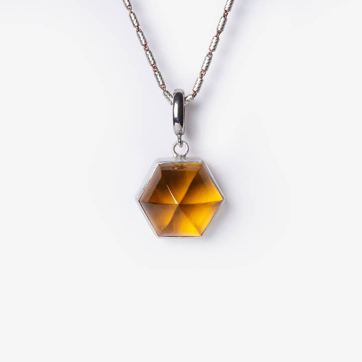 Ciondolo Clip-On Argento Cupola Citrino per la vendita all'ingrosso da parte di Golden Horn Jewellery