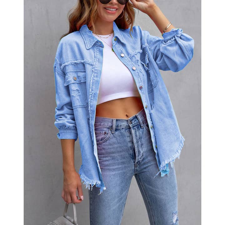 VESTE DÉLAVÉE EN TISSU VIEILLI pour la vente par Mapcie