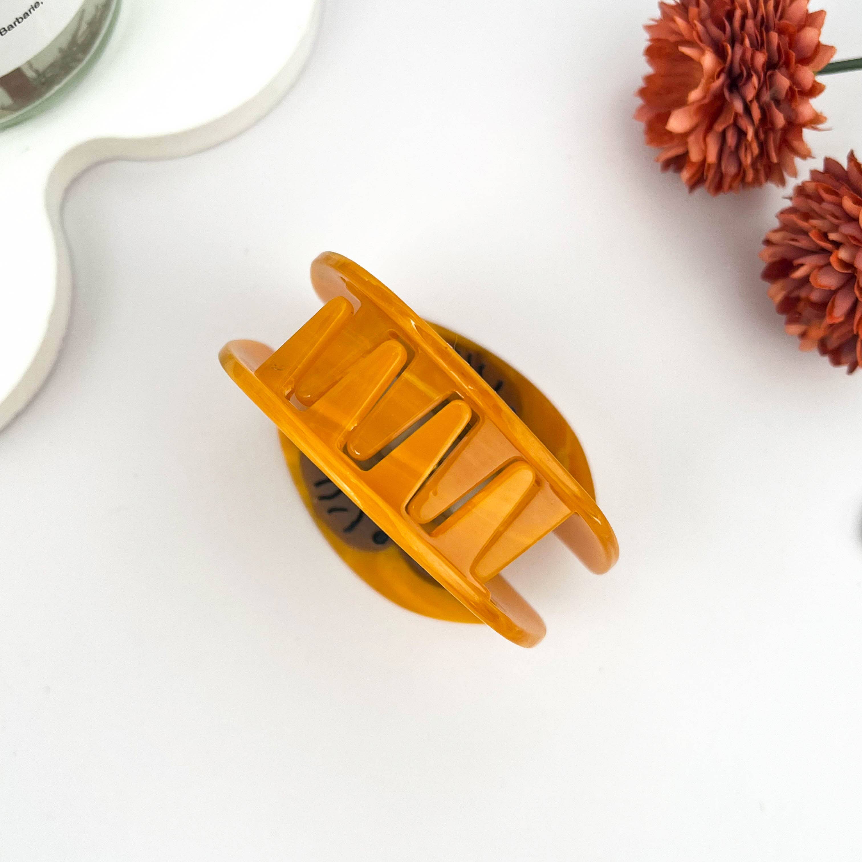 Orange Lucky Persimmon Fruit Acetate Hair Claw Clip for wholesale on Faire3