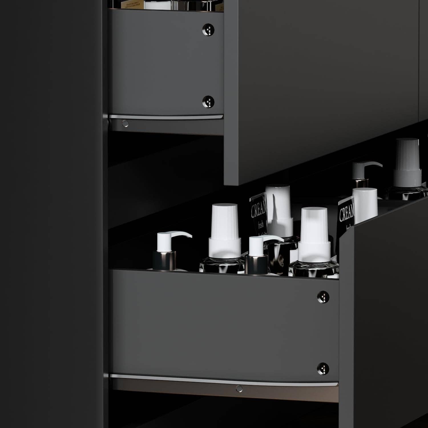 Black 6 Drawer Dresser With Rotatable Extendable Tabletop for wholesale on Faire4