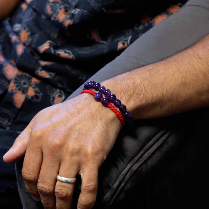 Ancient Wisdom – wholesale Beaded bracelet – Gemstone Double Power Bracelets- Amethyst