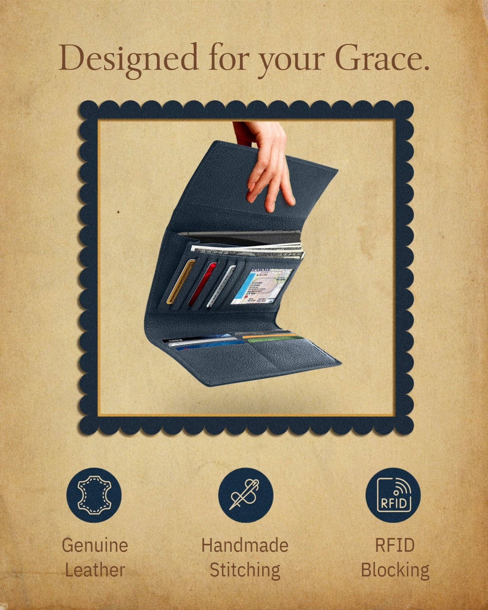 Access Denied Accessories - Wholesale Wallet - Women's - Trifold Clutch RFID Wallets For Women With Checkbook Holder14