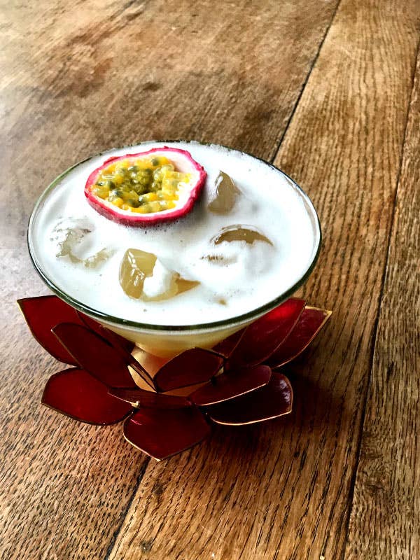 Lotus Flower Cocktail Glass Red for wholesale by Shaker & Makers