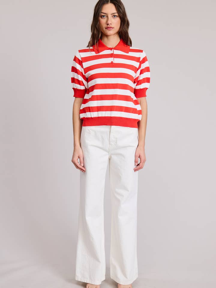 Victoria Streifenpullover-Oberteil für den Großhandel von FLAT WHITE