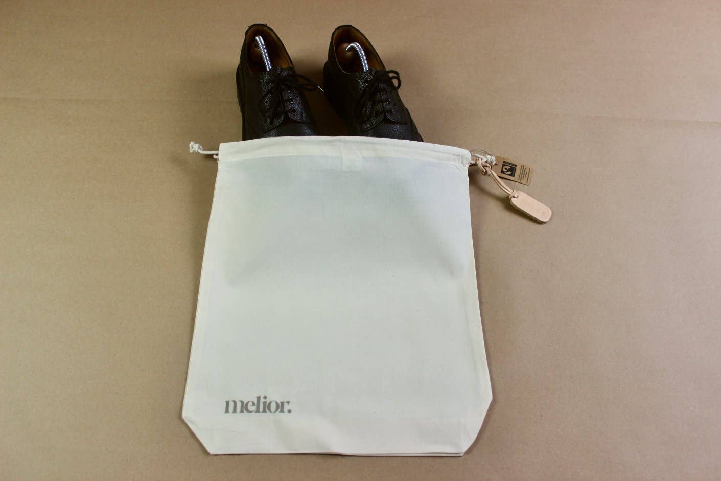 melior. - Wholesale Shoe bag – Men's - melior. Fairtrade Organic Cotton Drawstring/Shoe Bag3