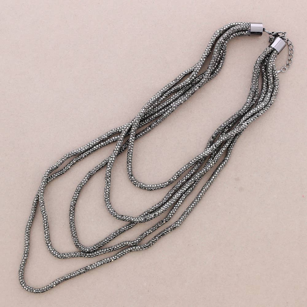 Sonata - Wholesale Woven Necklace - Five Rows Crystal Necklace1