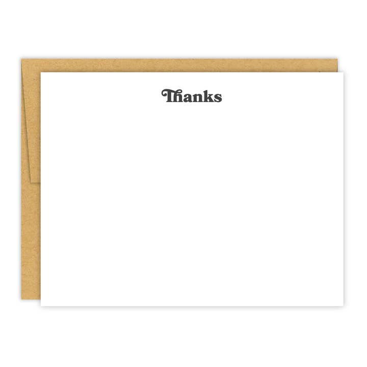 Thanks Everyday Stationery | Set of 8 Letterpress Notecards for wholesale by Spacepig Press