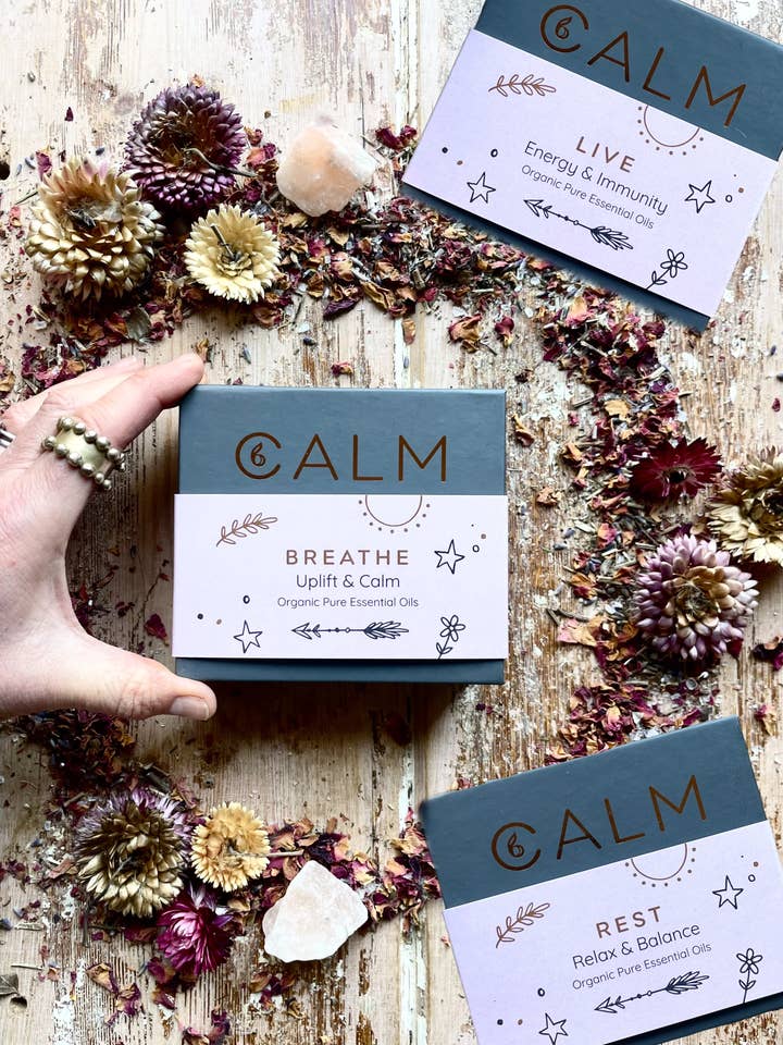 Set di Oli Respira, Vivi e Riposa Calmo per la vendita all'ingrosso da parte di B Calm Ltd