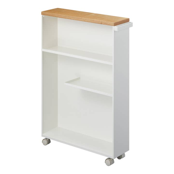 Yamazaki Home - Wholesale Free Standing Shelf - Tower Rolling Storage Cart - Steel