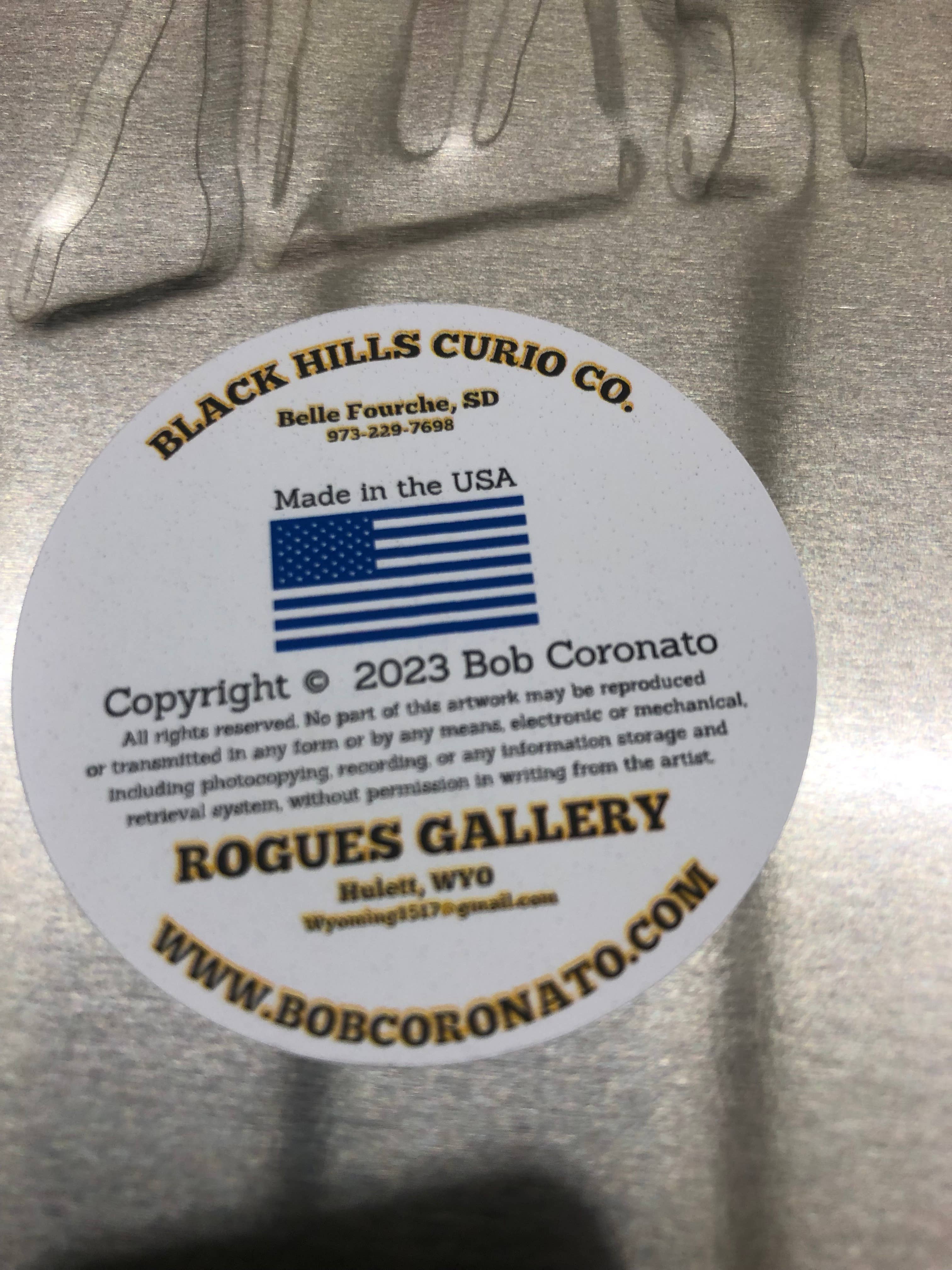 Black Hills Curio Co.-Bob Coronato Licensed Home Décor - Vente Pancarte - Série complète : 9 affiches de rodéo en plaques métalliques - Bob Coronato3