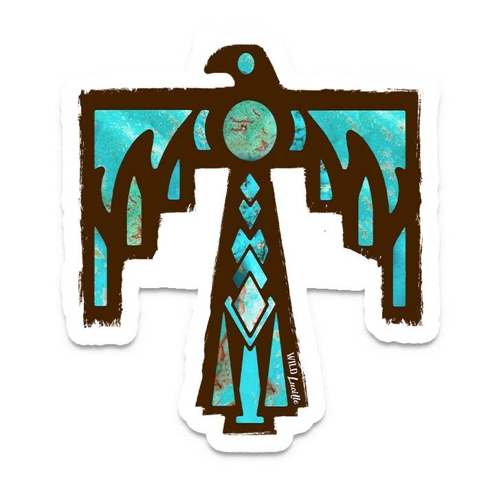 Turquoise Thunderbird - Southwestern Sticker Decals for wholesale by Wild Lucille x Decal Barn
